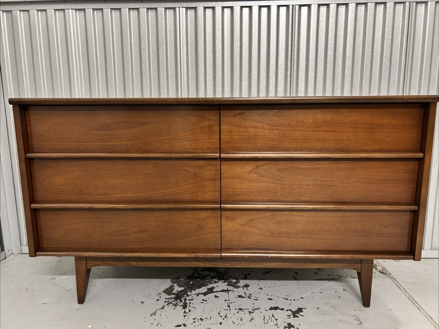 Vintage Mid-Century Peppler's Hanover Line Solid Walnut Dresser