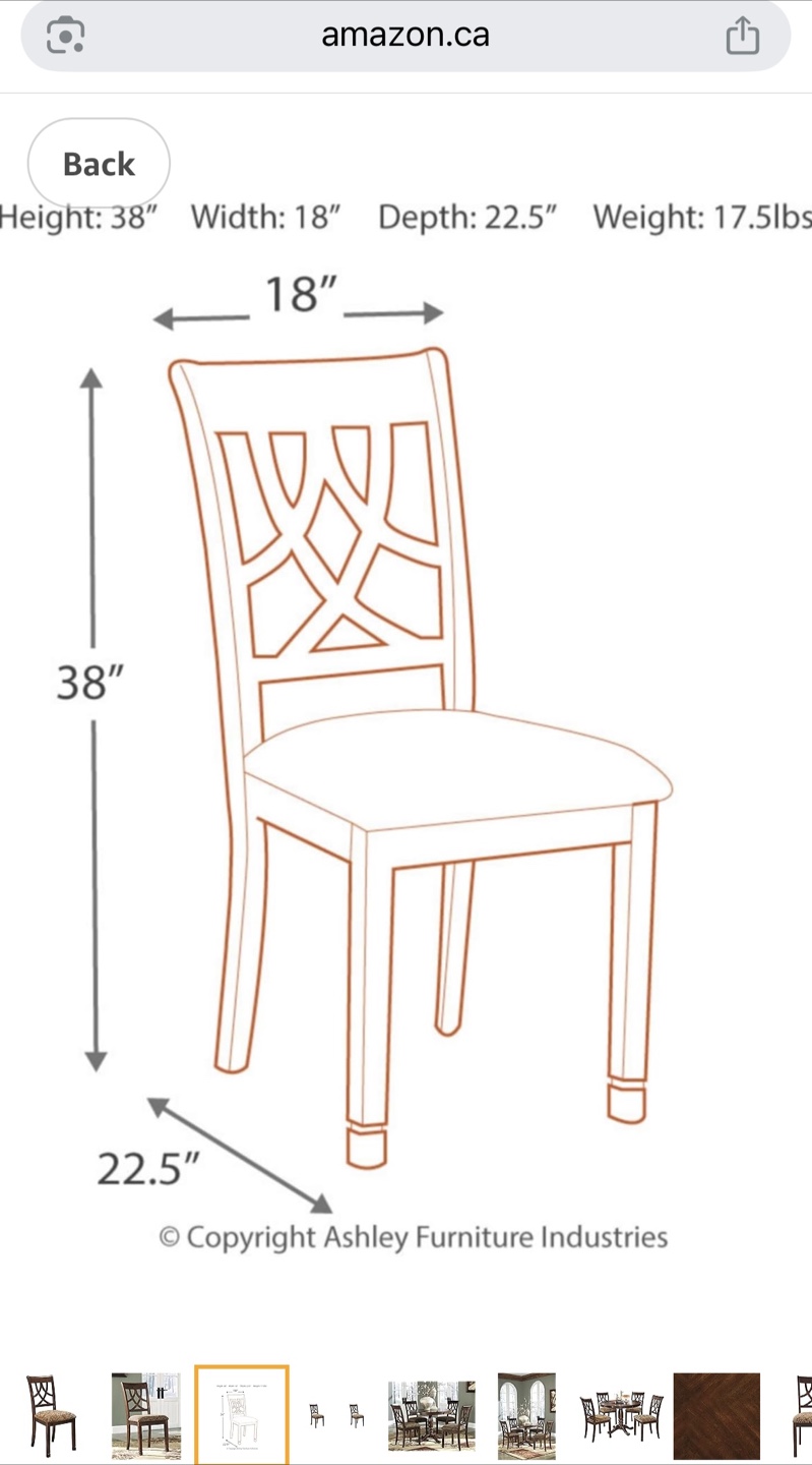 Zinus Espresso Wood Dining Table & 2 Ashley Chair Set - photo 5