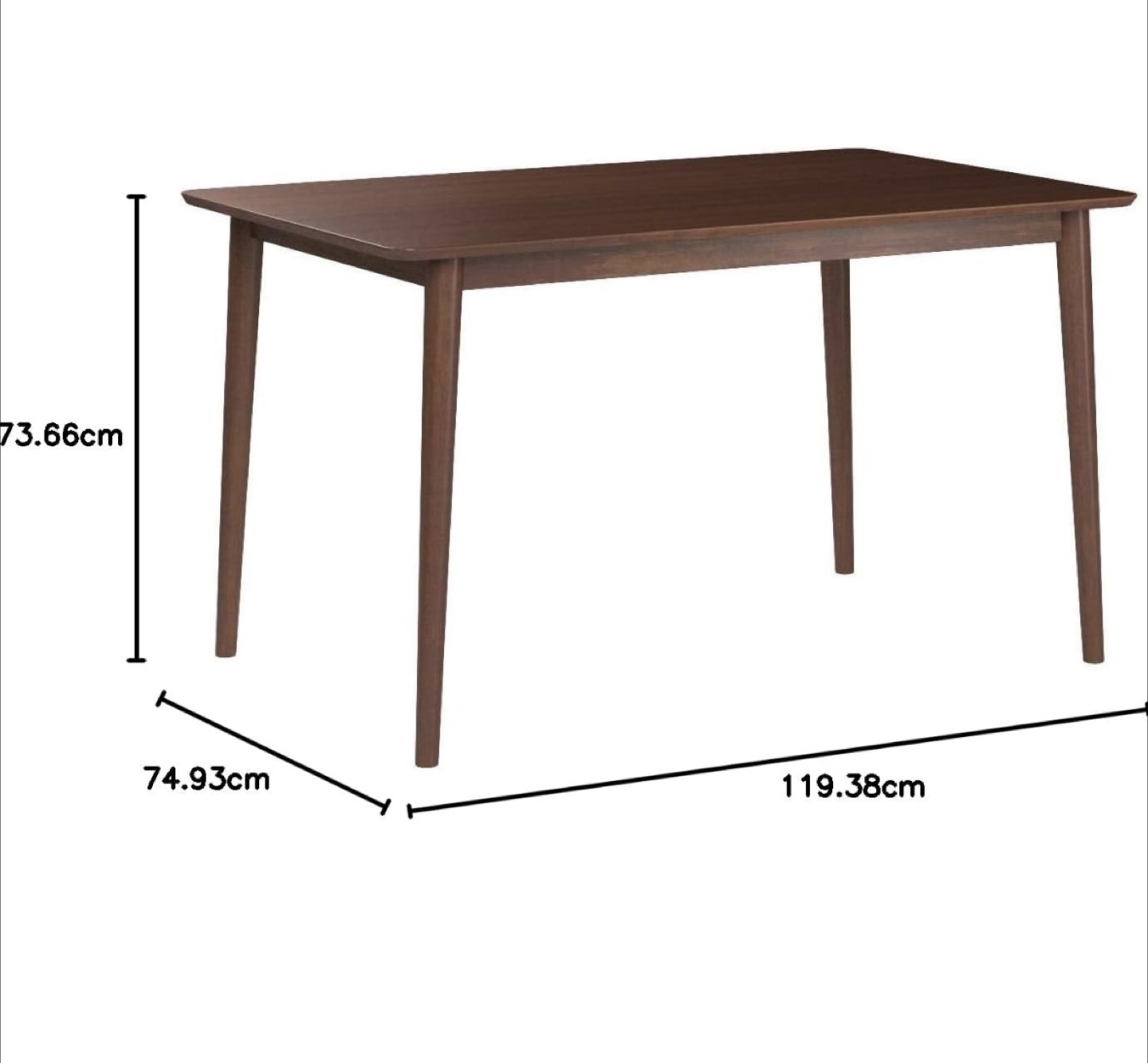 Zinus Espresso Wood Dining Table & 2 Ashley Chair Set - photo 2