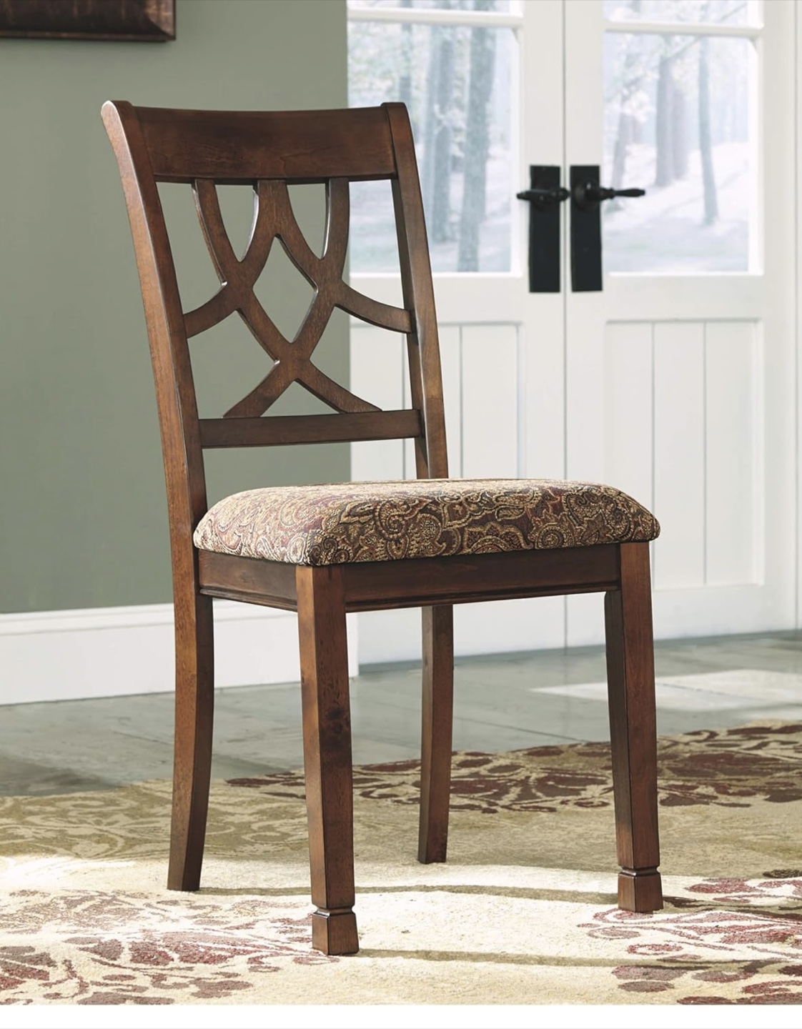 Zinus Espresso Wood Dining Table & 2 Ashley Chair Set - photo 4