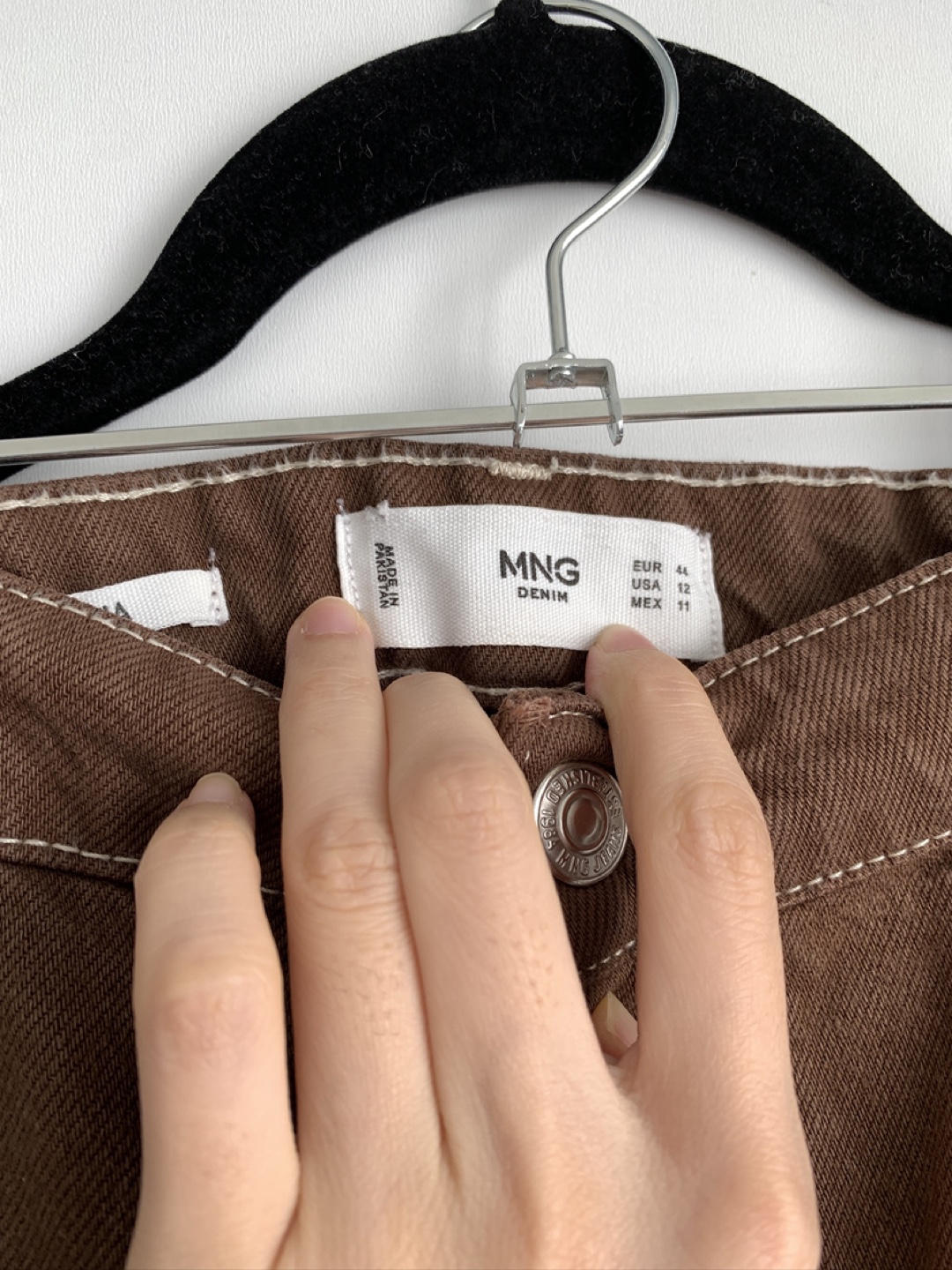 MNG Mango Denim Brown Pants size 12 - photo 3