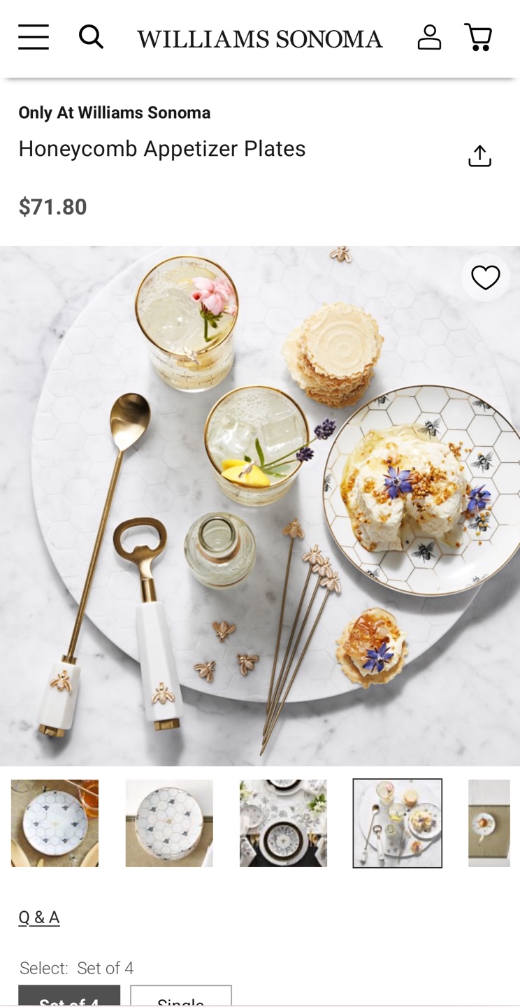 Williams Sonoma Honeycomb Appetizer Plates - photo 3