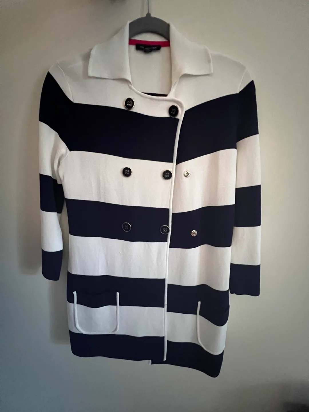 Striped Knit Sweater Coat image indicator(4)