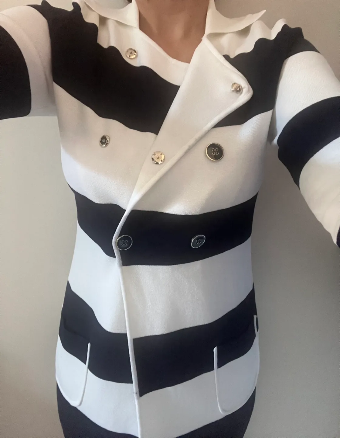 Striped Knit Sweater Coat image indicator(6)