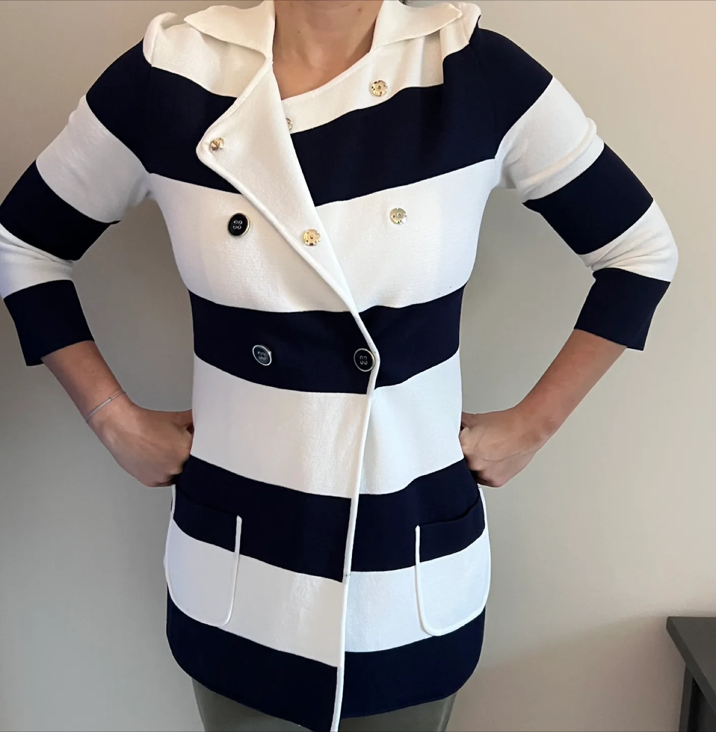 Striped Knit Sweater Coat image indicator(5)