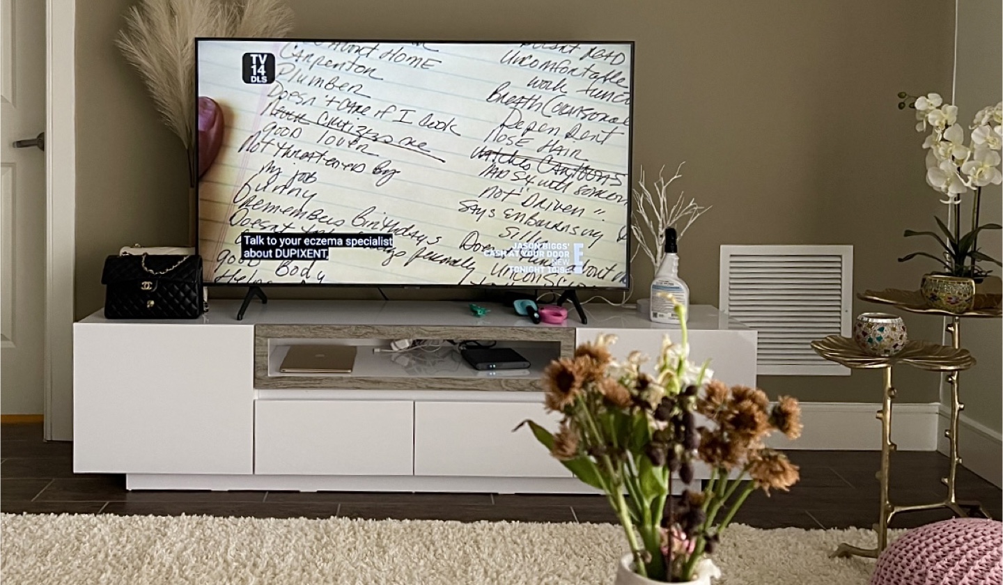Modern White TV Stand with Drawers & Cabinets - photo 2