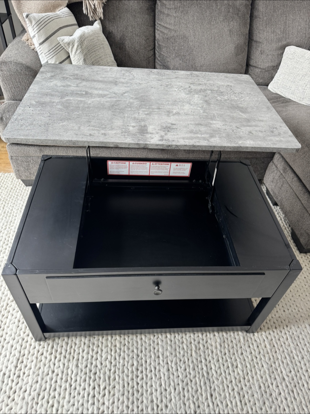Lift Top Coffee Table with Storage - photo 4