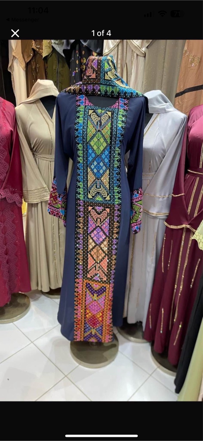 Embroidered Abaya Dress with Matching Headscarf