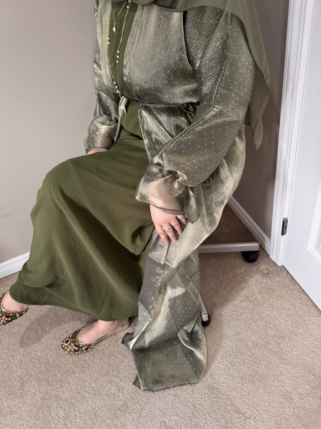 Elegant Olive Green Dress - photo 5