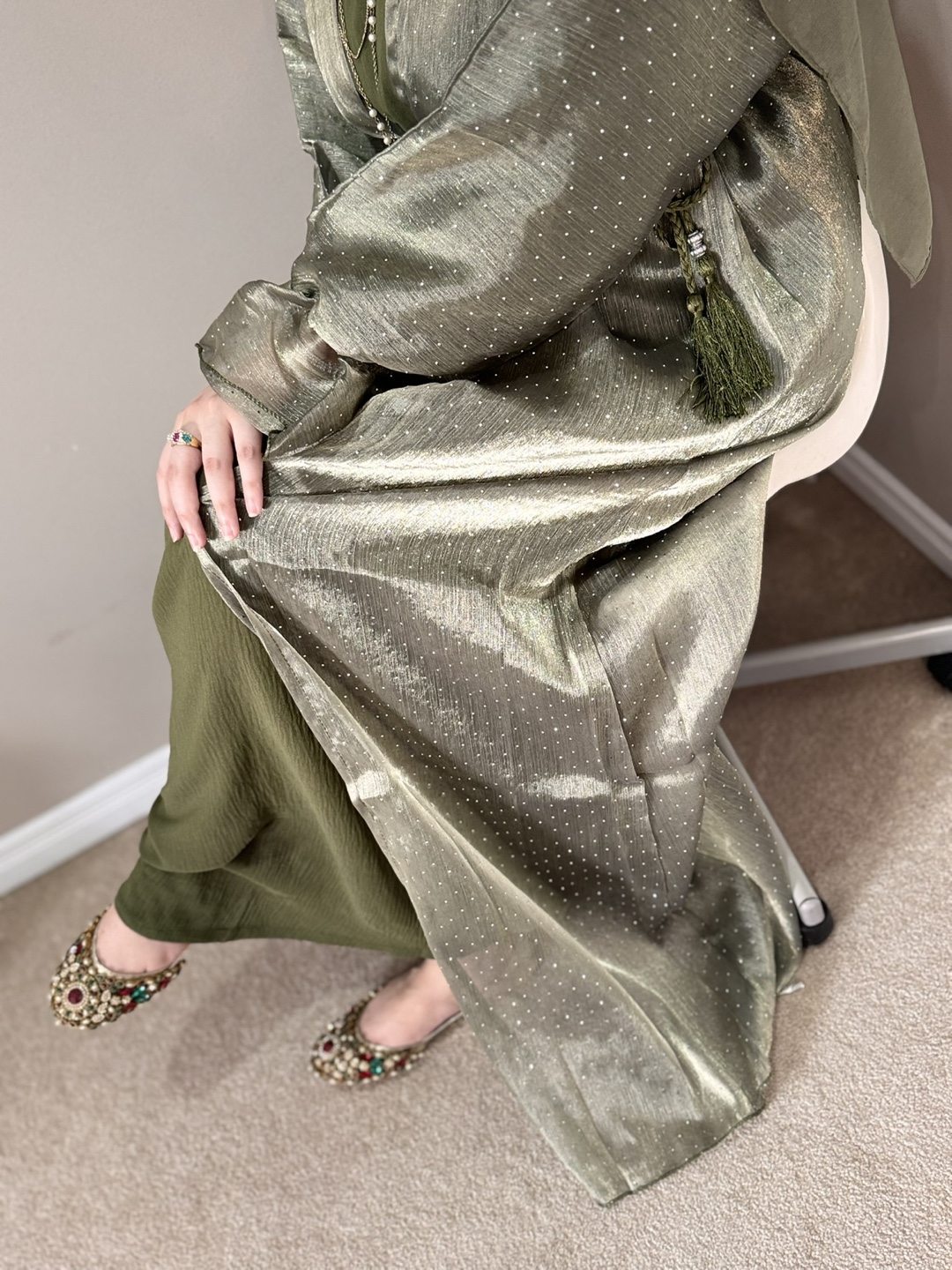 Elegant Olive Green Dress - photo 4