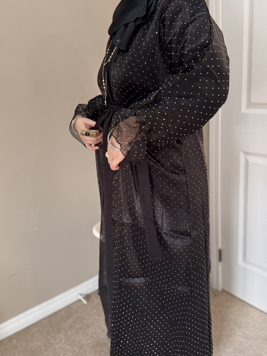 Black fancy Open Abaya - photo 4