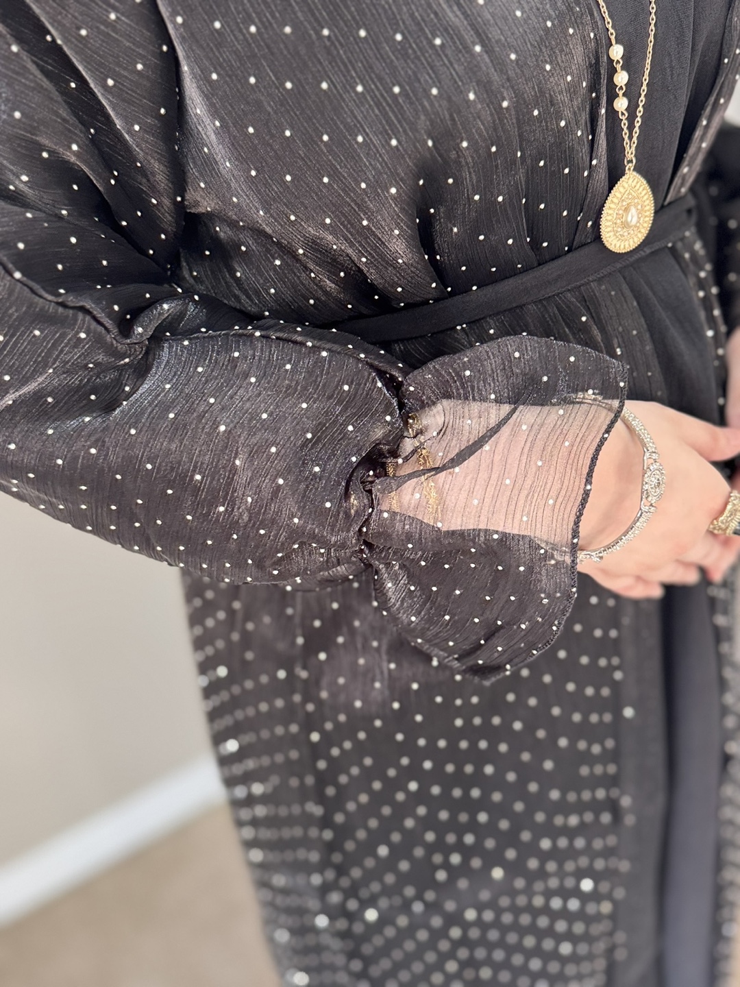 Black fancy Open Abaya - photo 2