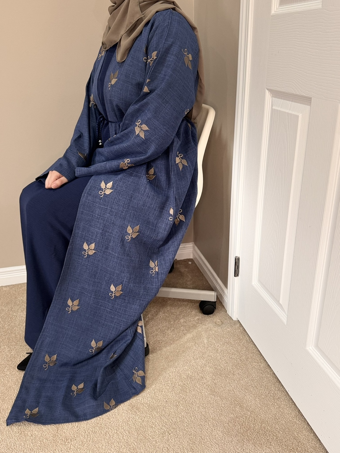 Embroidered Blue Maxi Dress