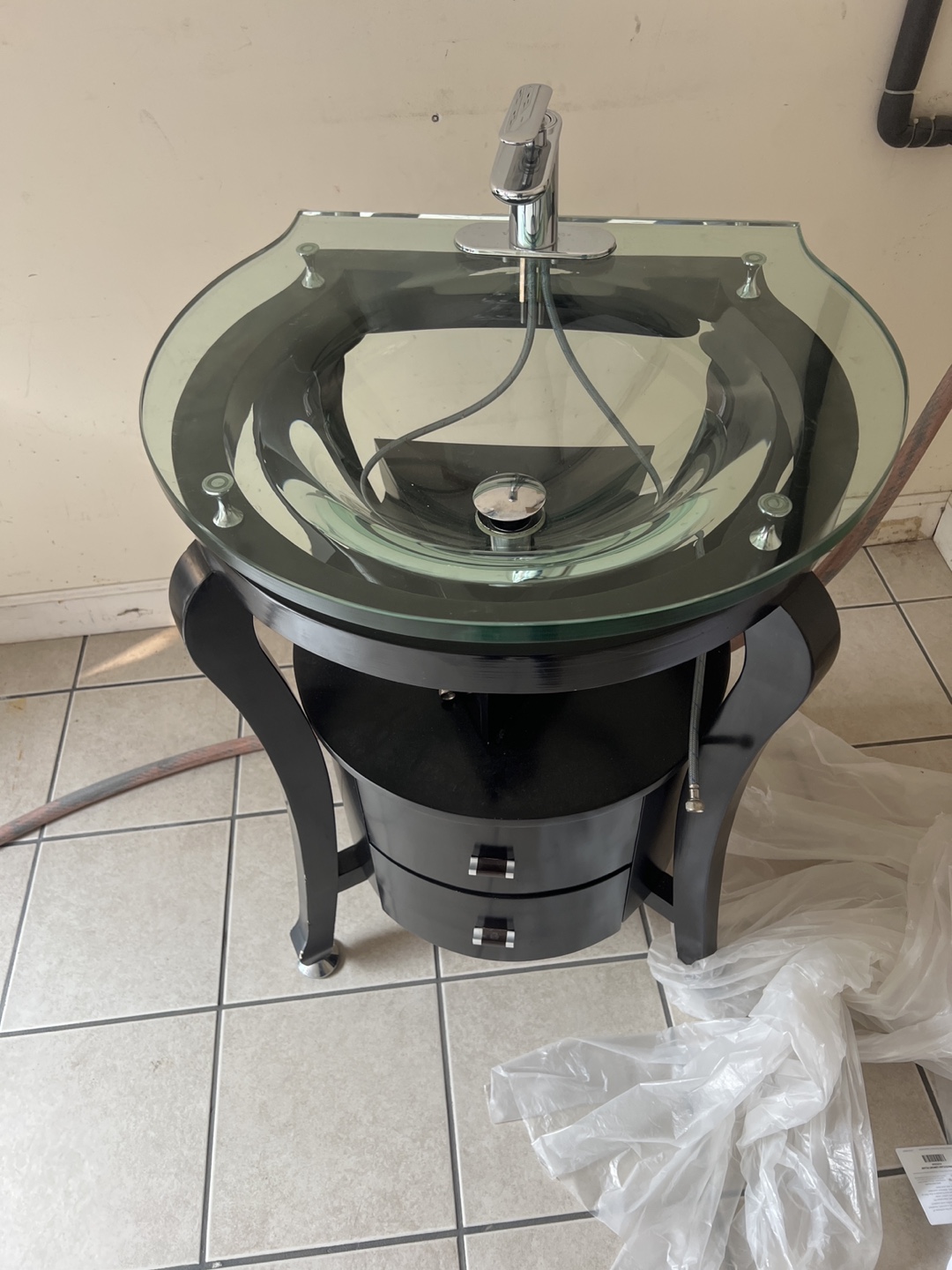 Modern Glass Top Vanity Sink - photo 2