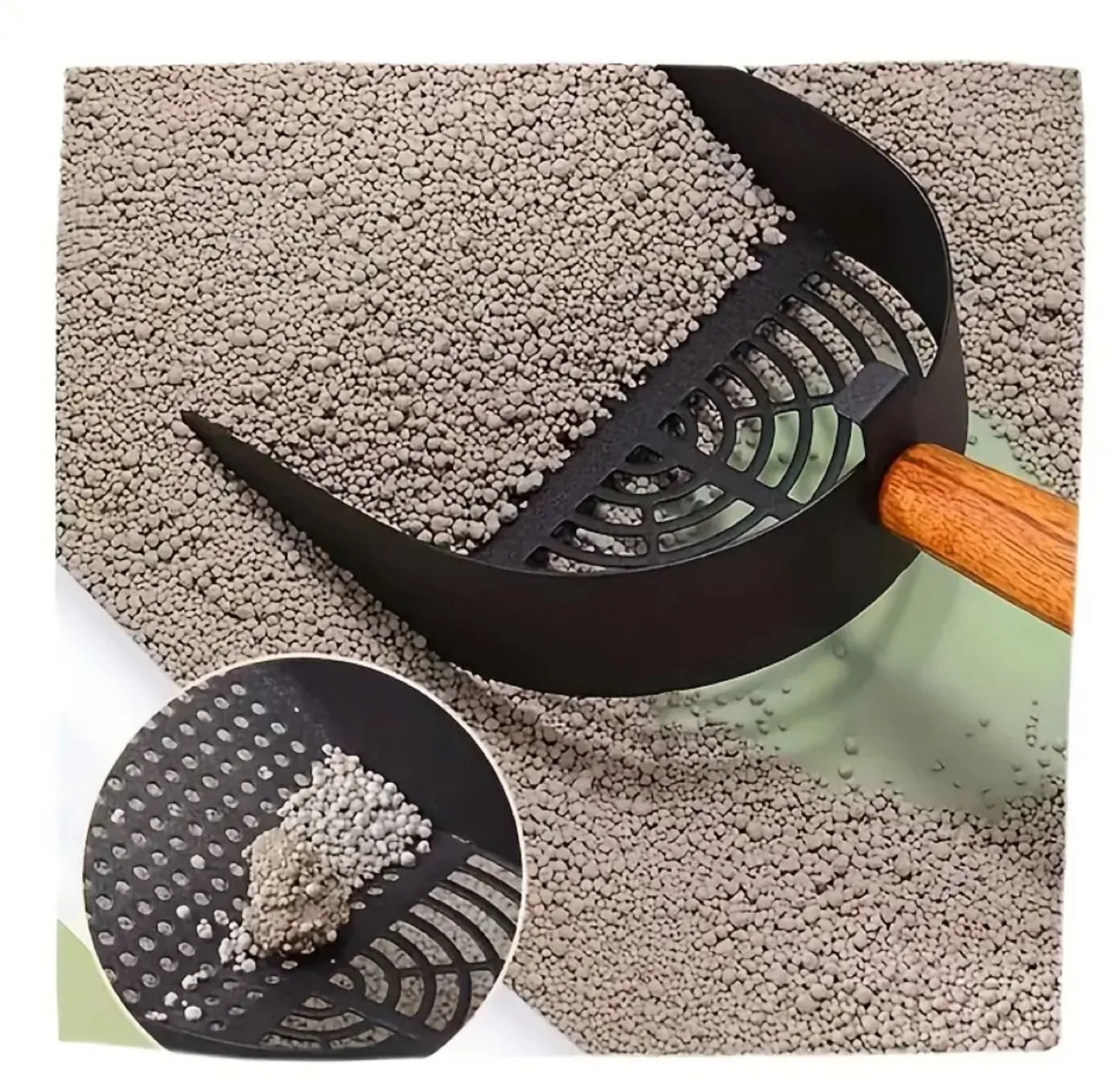 Steel Cat Litter Scoop with Wooden Handle image indicator(4)