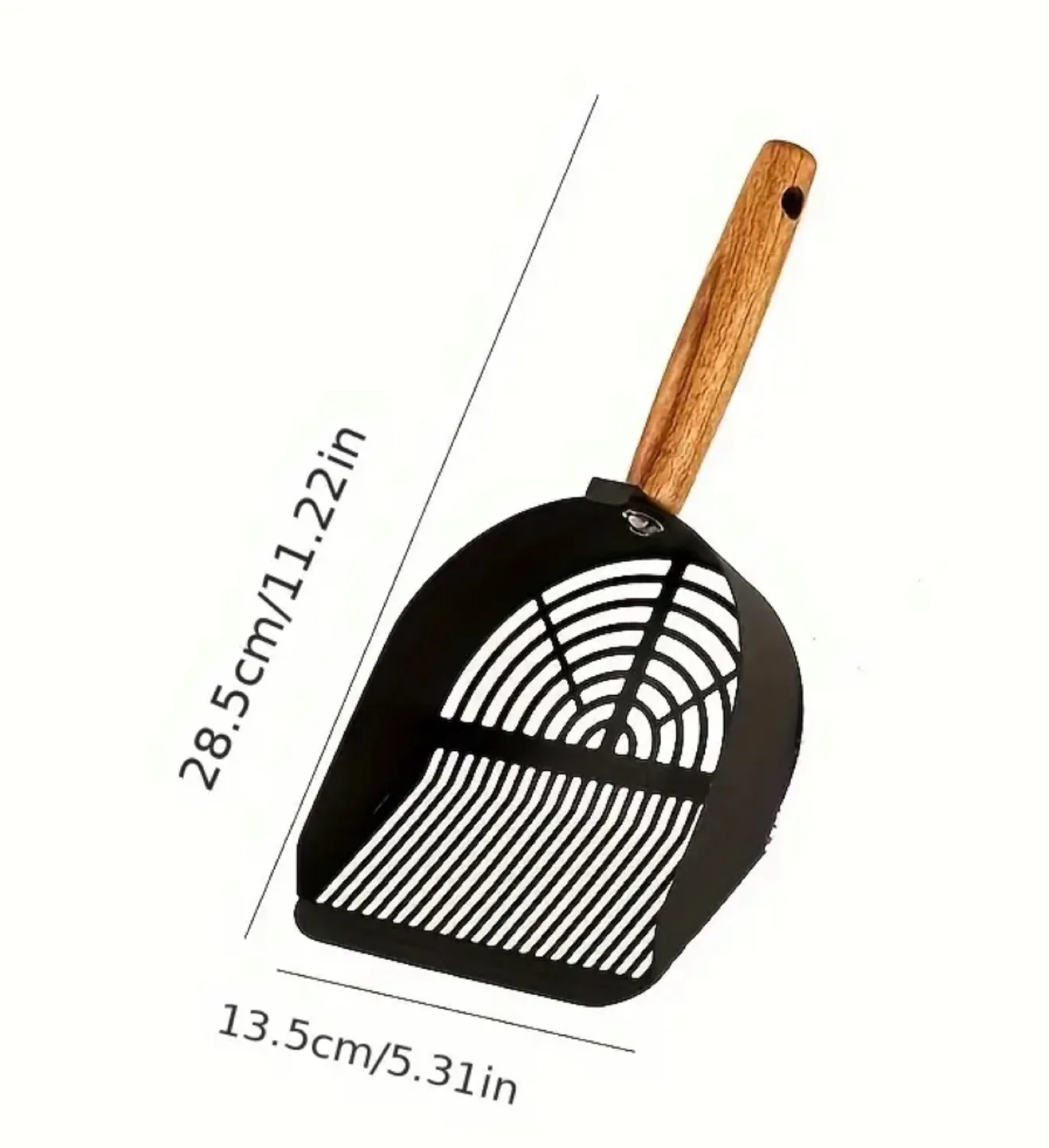 Steel Cat Litter Scoop with Wooden Handle image indicator(2)
