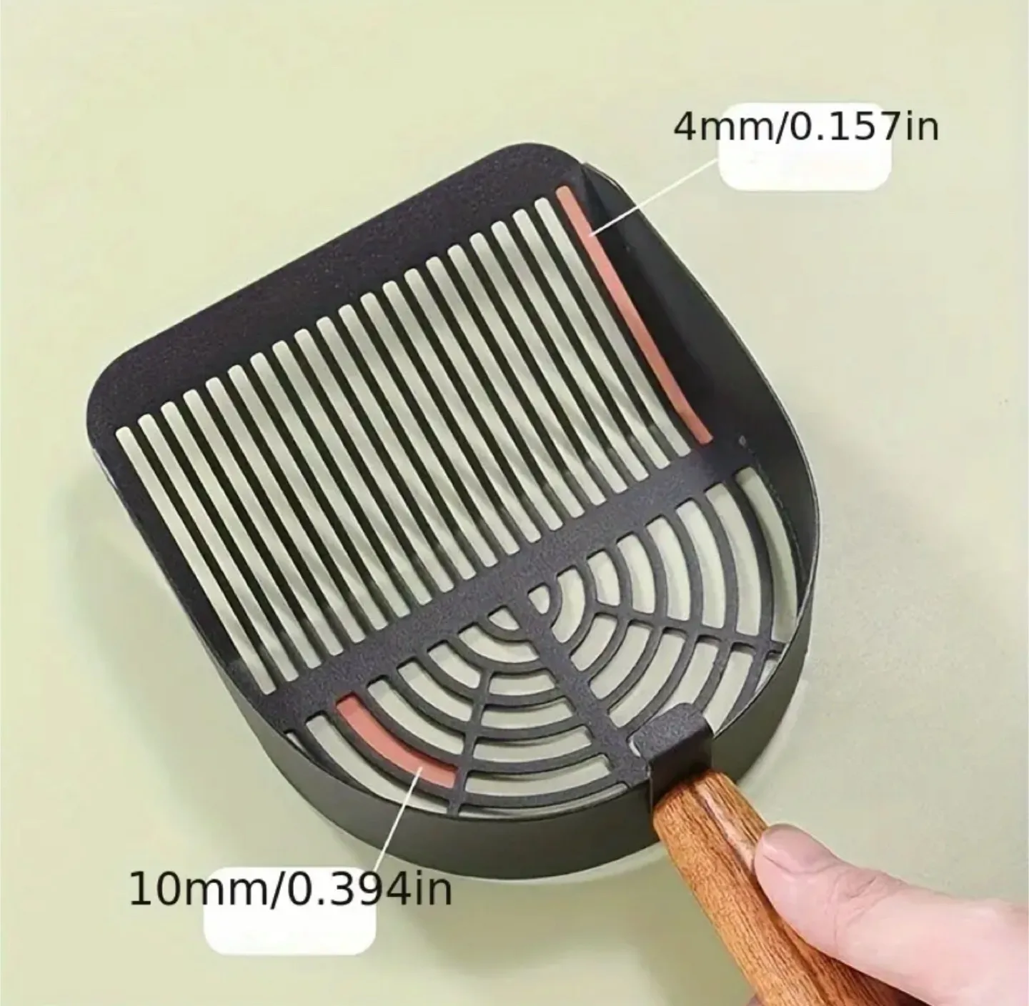 Steel Cat Litter Scoop with Wooden Handle image indicator(3)