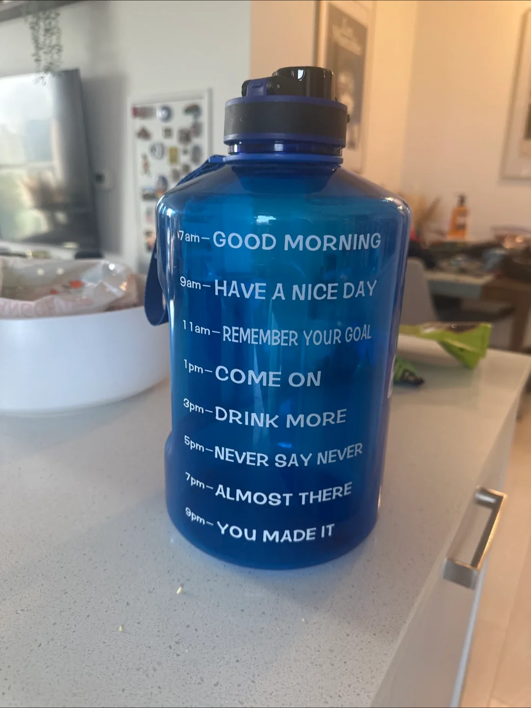 Massive Water Bottle with Motivational Reminders (unused) thumbnail