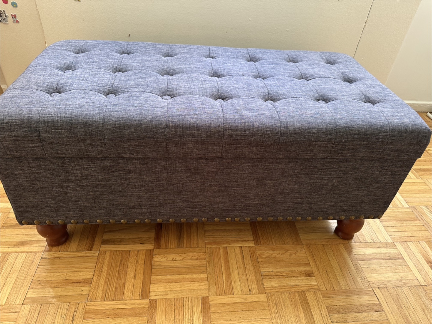 Tufted Fabric Storage Ottoman