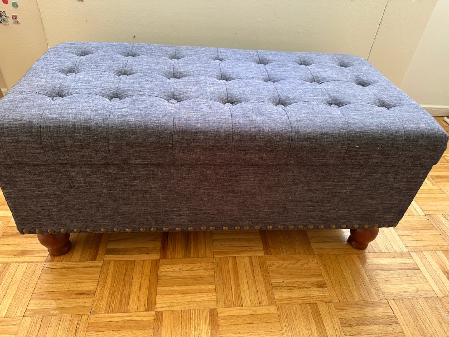 Tufted Fabric Storage Ottoman thumbnail