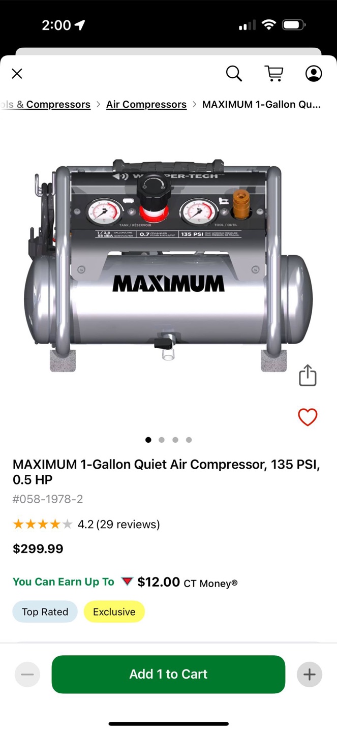 MAXIMUM 1-Gallon Quiet Air Compressor - photo 2