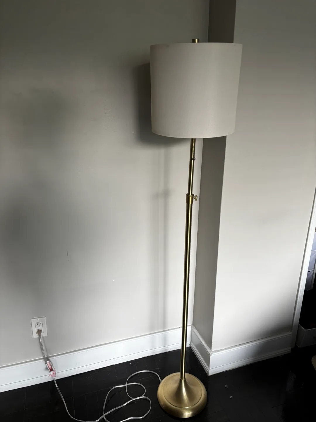 Adjustable Height Brass Floor Lamp thumbnail