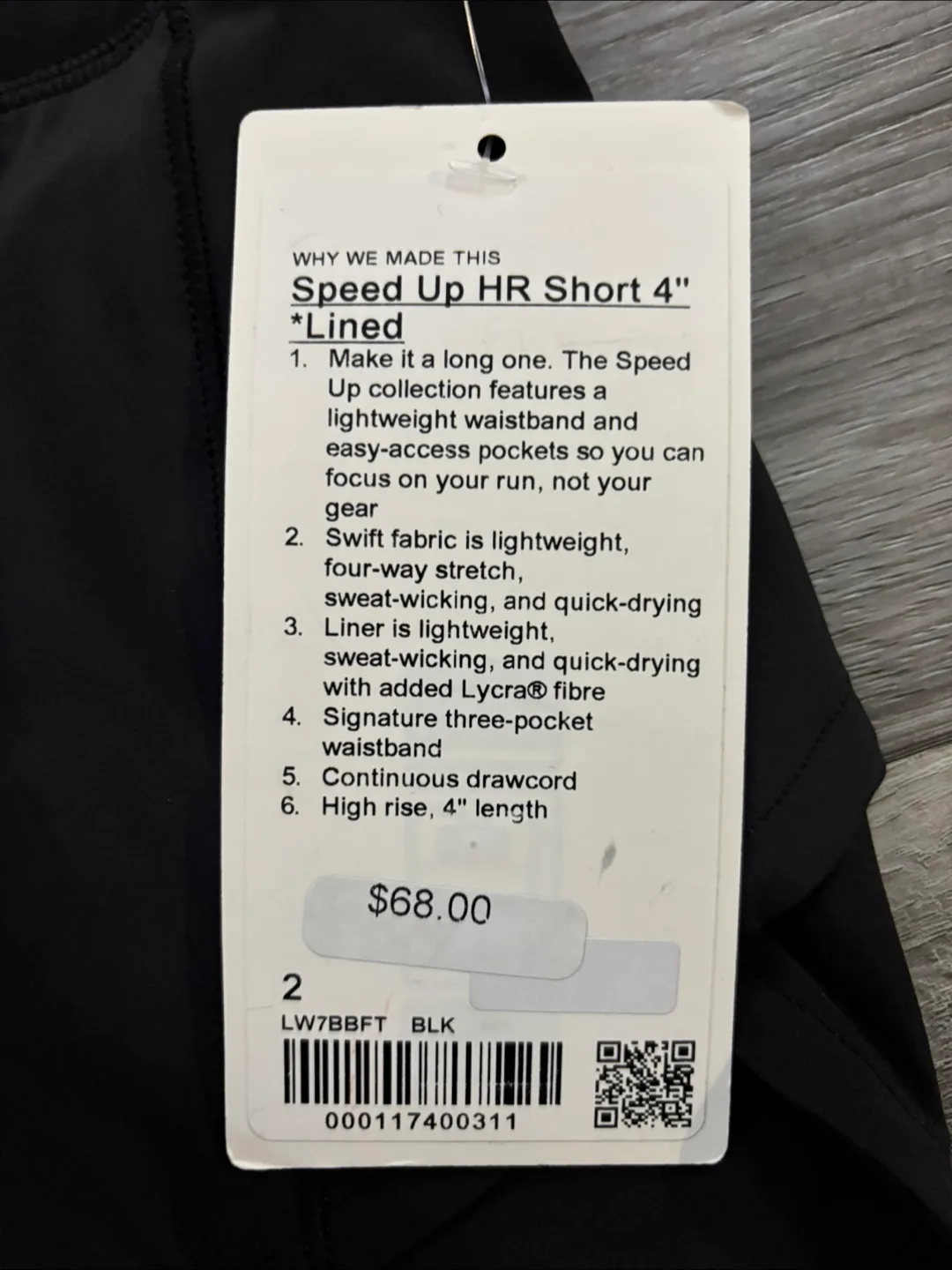 NEW - Lululemon Speed Up HR Short 4" *Lined - Black image indicator(2)