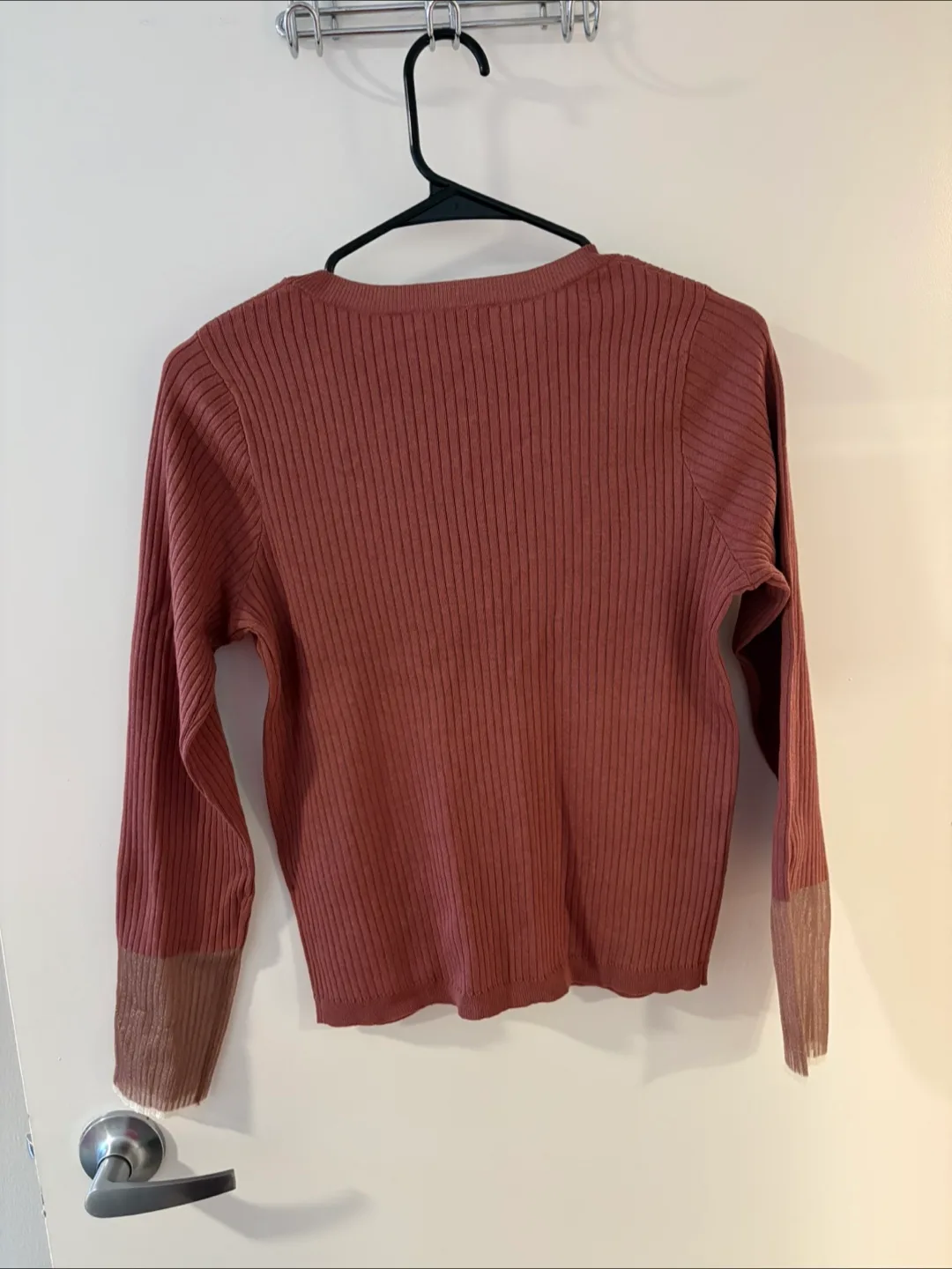 Dusty Rose Ribbed Knit Sweater image indicator(5)