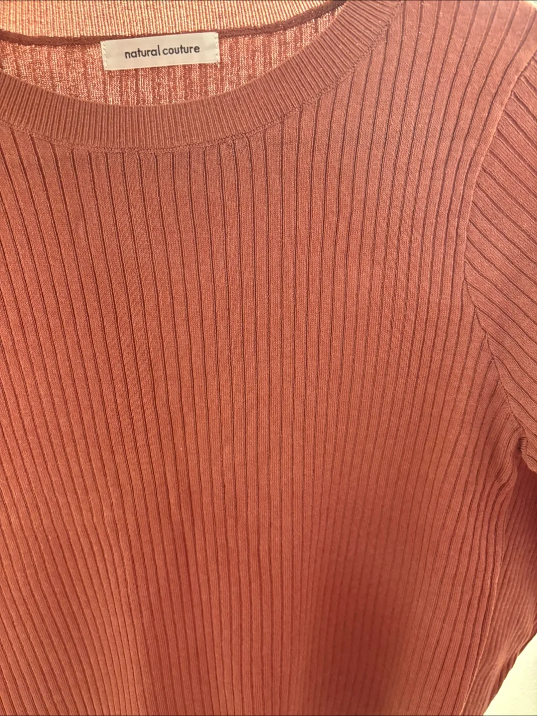 Dusty Rose Ribbed Knit Sweater image indicator(6)