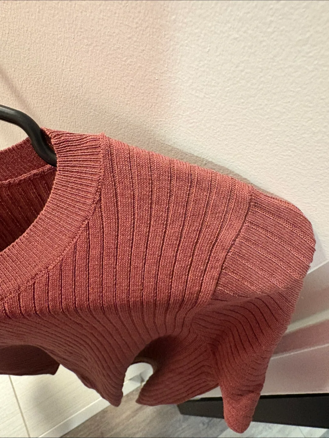 Dusty Rose Ribbed Knit Sweater image indicator(7)