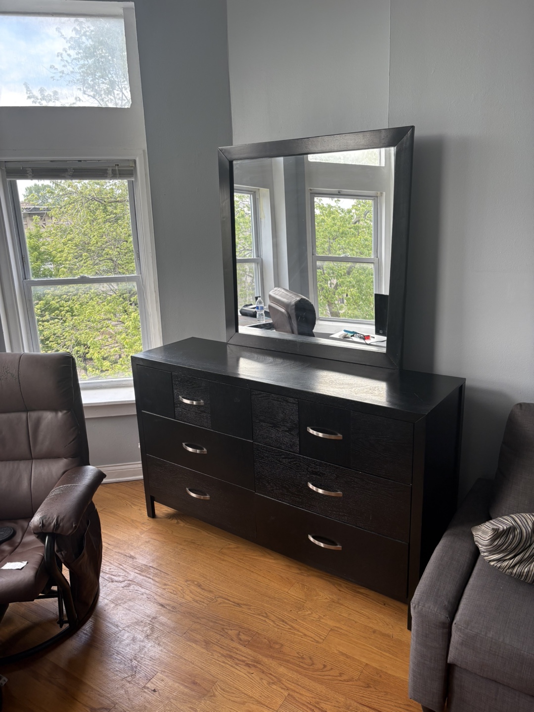 Black Dresser with Mirror
