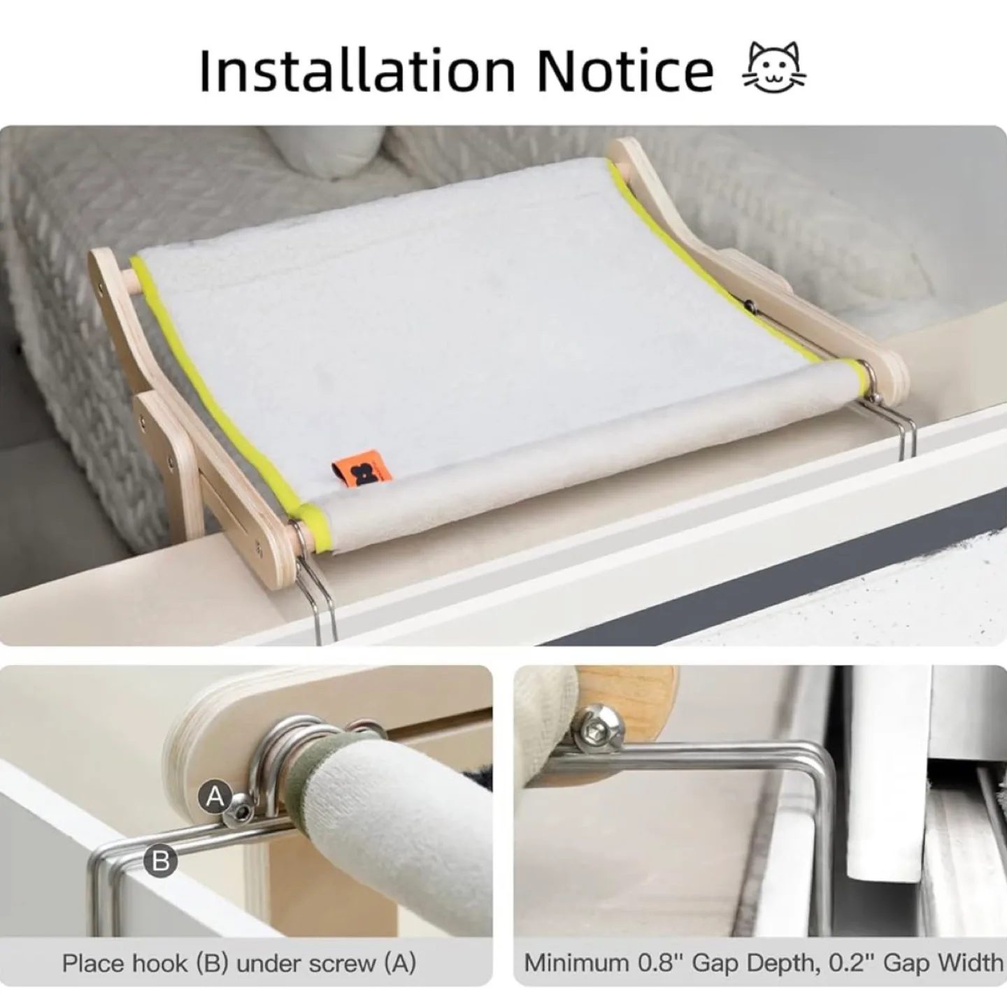 Sturdy Cat Window Perch Hammock - Reversible Mat image indicator(6)