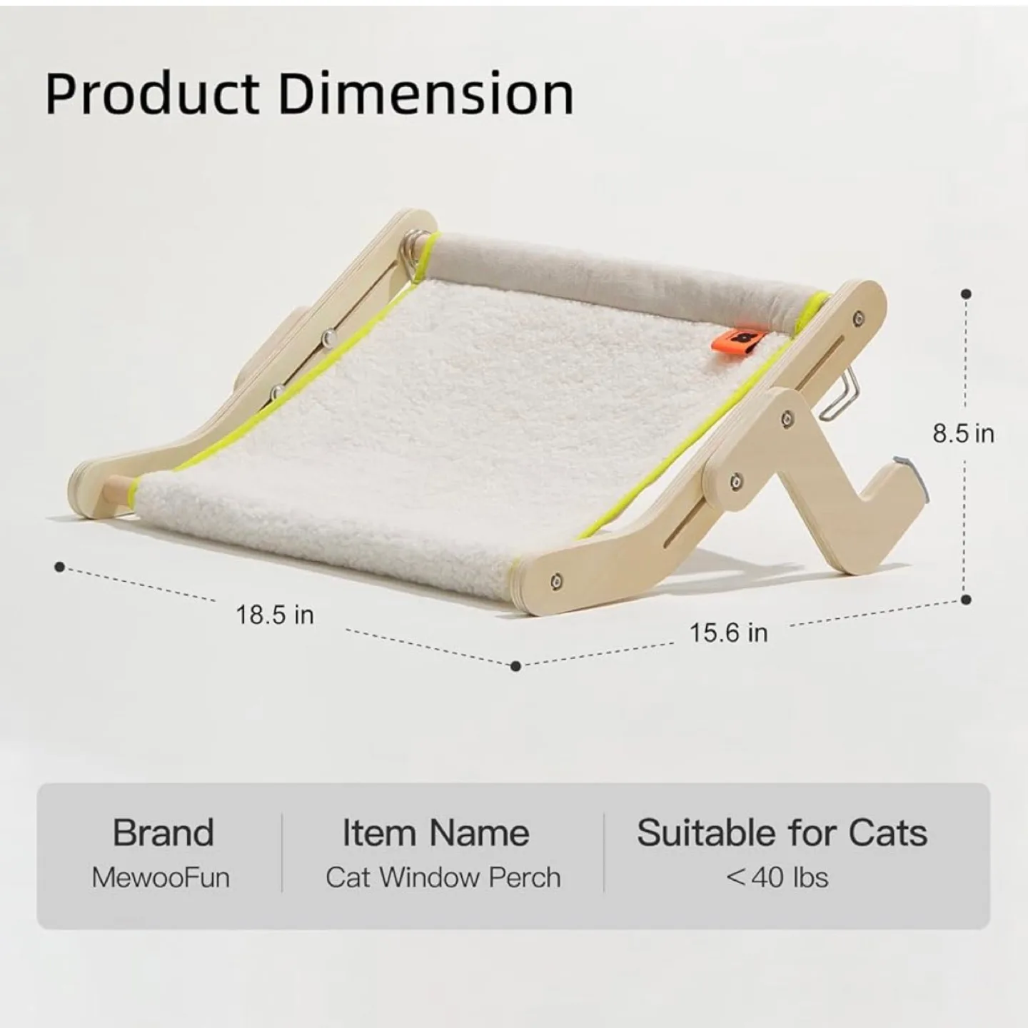 Sturdy Cat Window Perch Hammock - Reversible Mat image indicator(7)