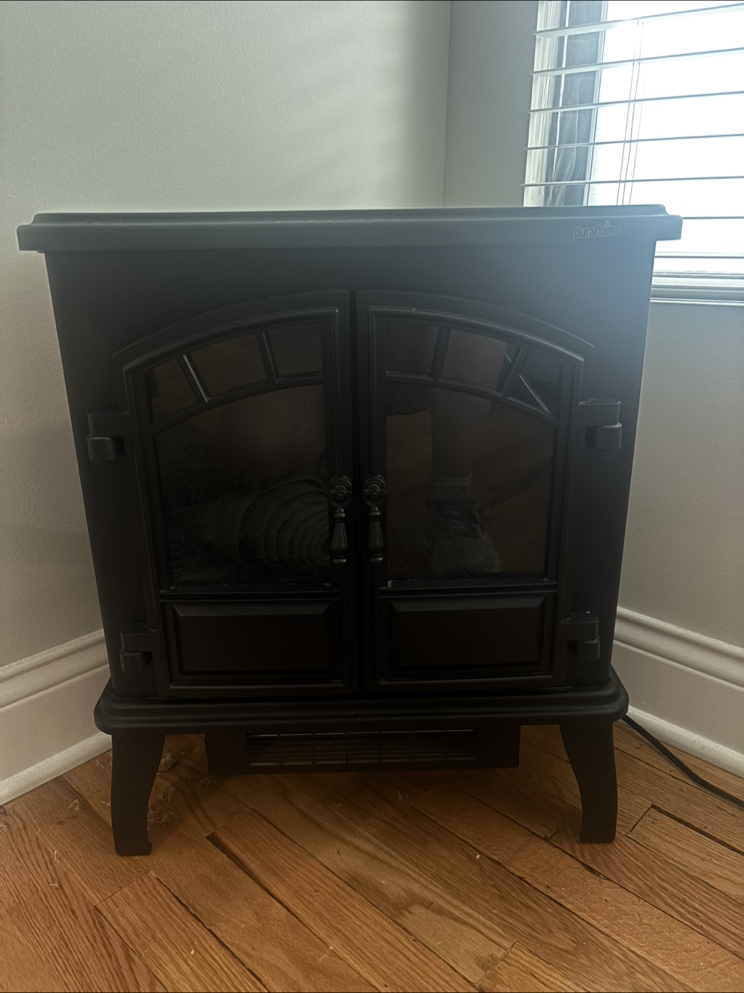 Duraflame Black Metal Electric Fireplace with Thermostat - photo 3