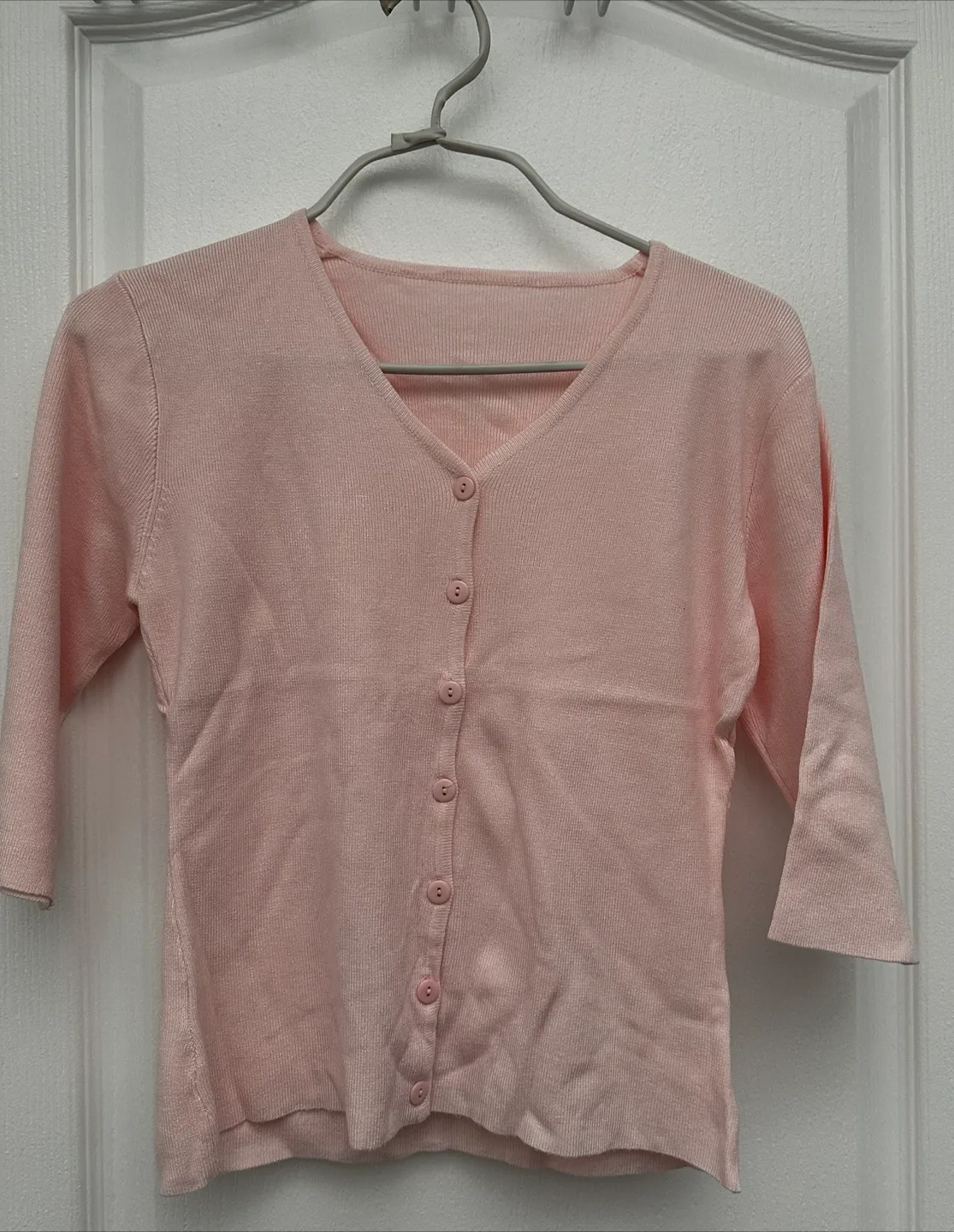 Pale Pink knitted Tank Top and Cardigan Set image indicator(3)