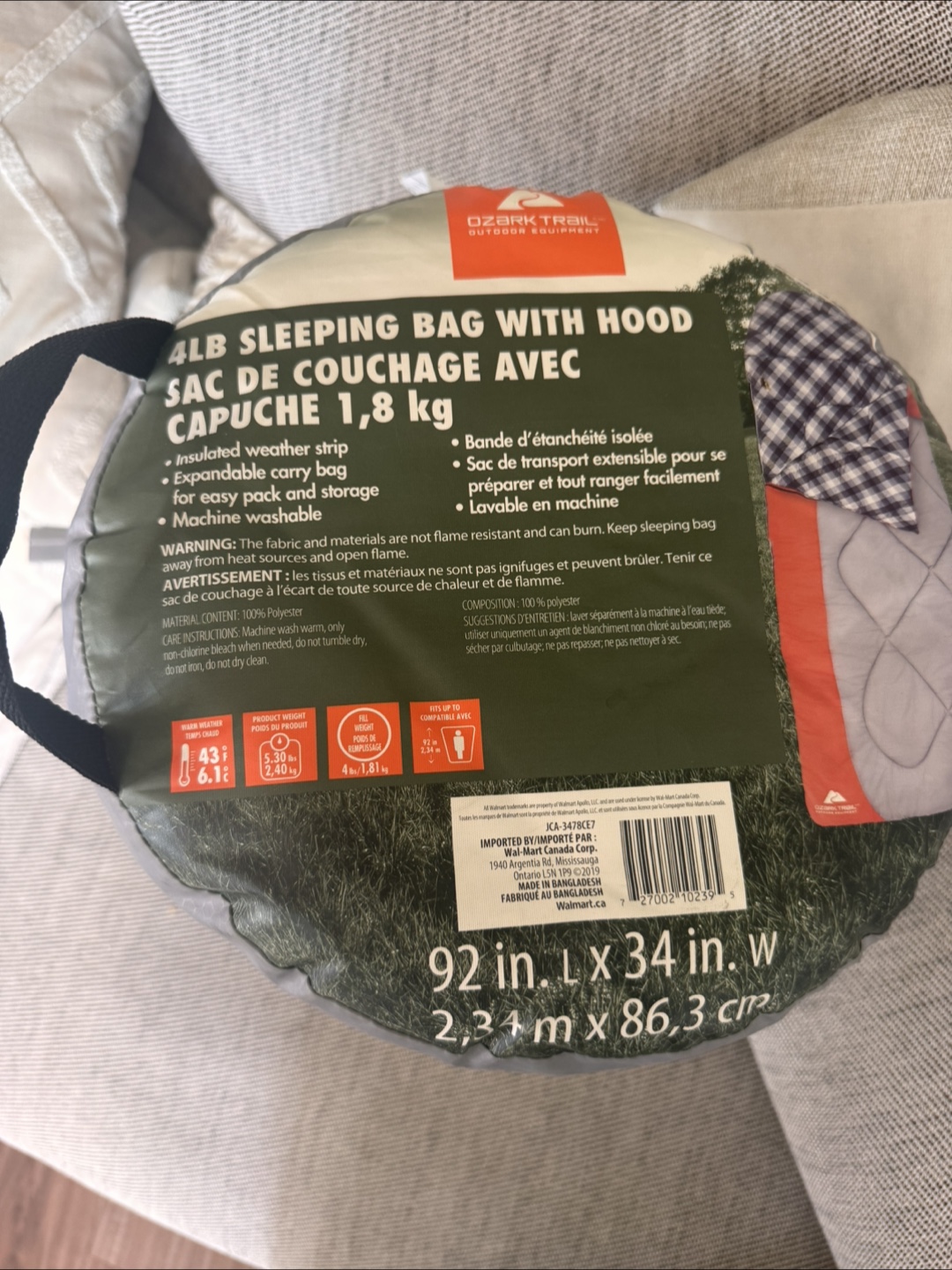 Ozark Trail Sleeping Bag with hood  - 1.8kg - photo 2