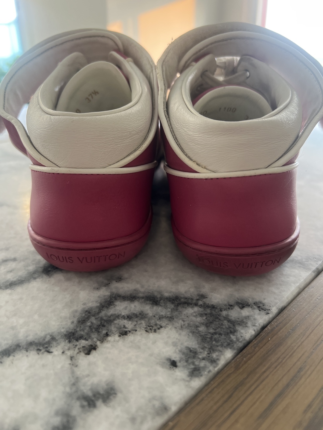 Louis Vuitton pink Leather High-Tops with White Trim - photo 3