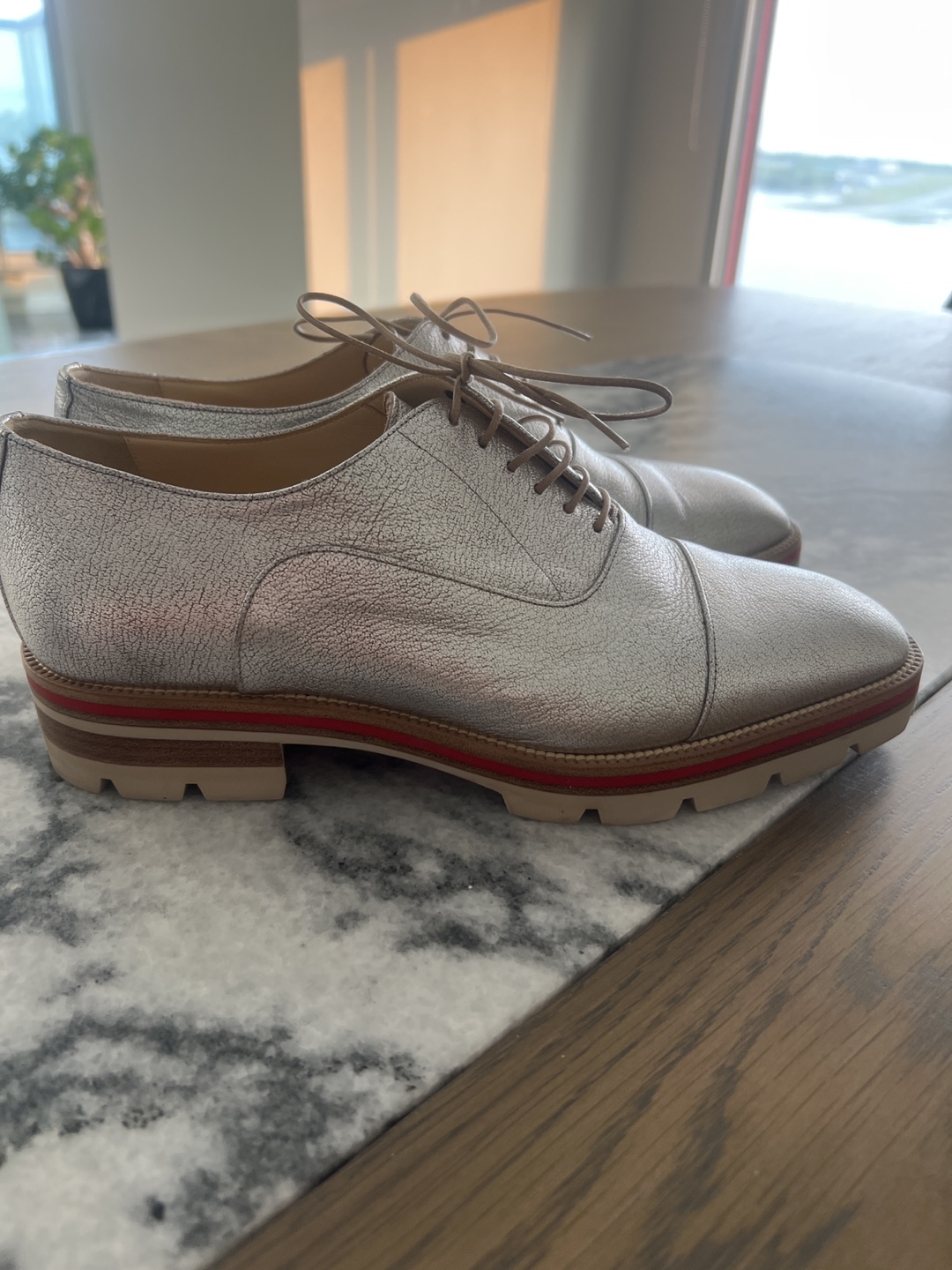 Christian Louboutin Silver Lace-up Shoes - photo 2