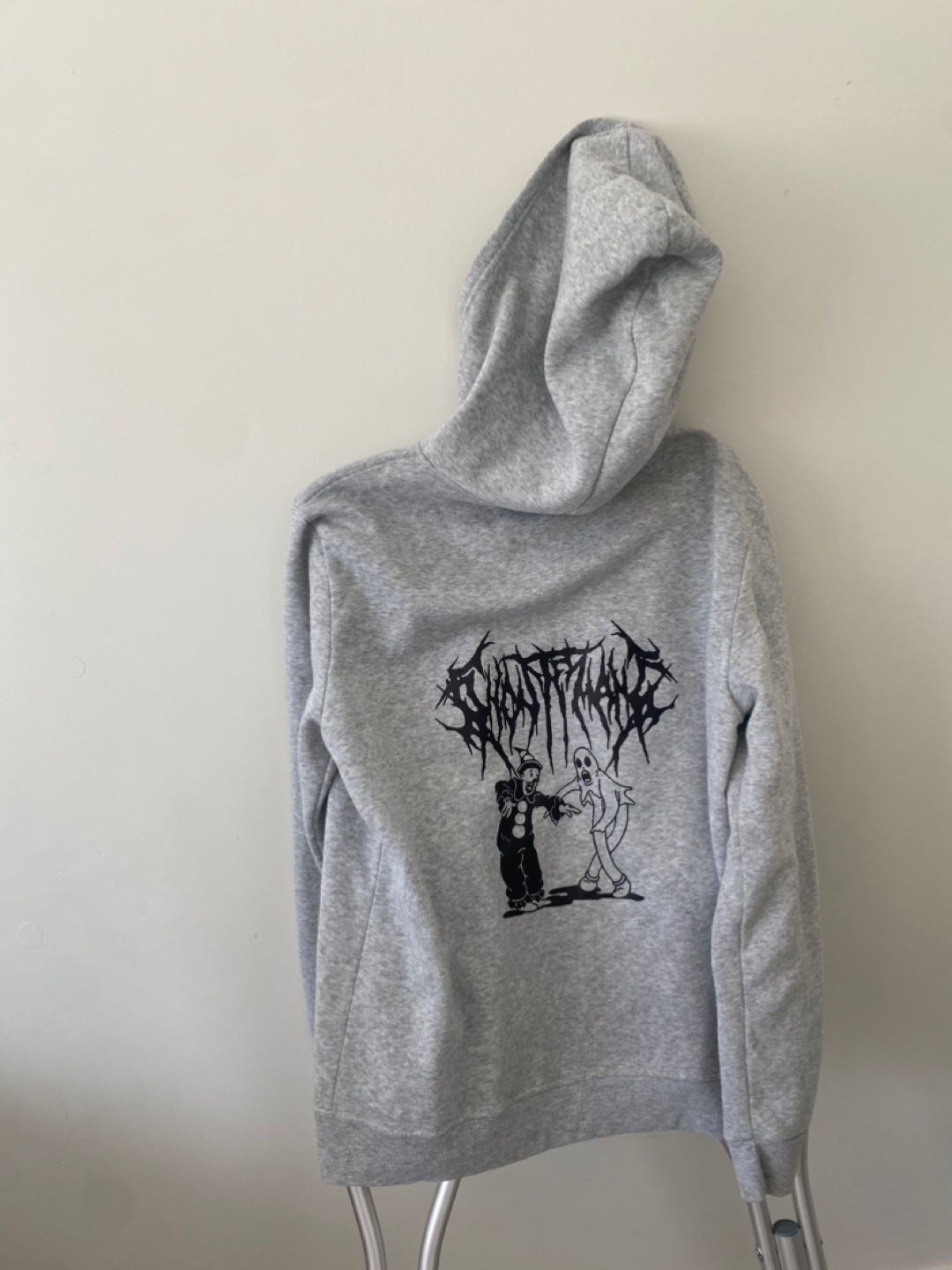 Grey Zip-Up Hoodie Y2K - photo 2