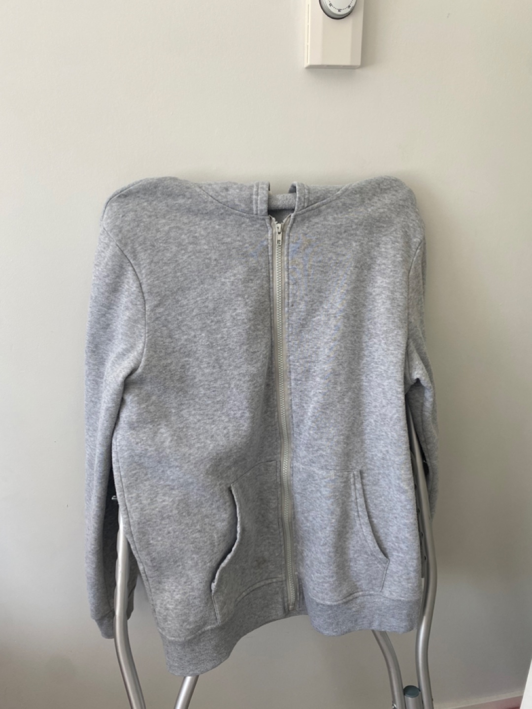Grey Zip-Up Hoodie Y2K