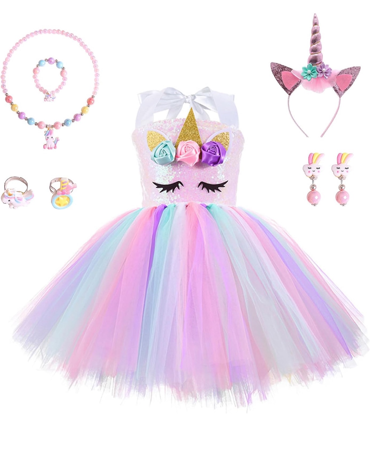Unicorn Dress and Accessories, Size 2T