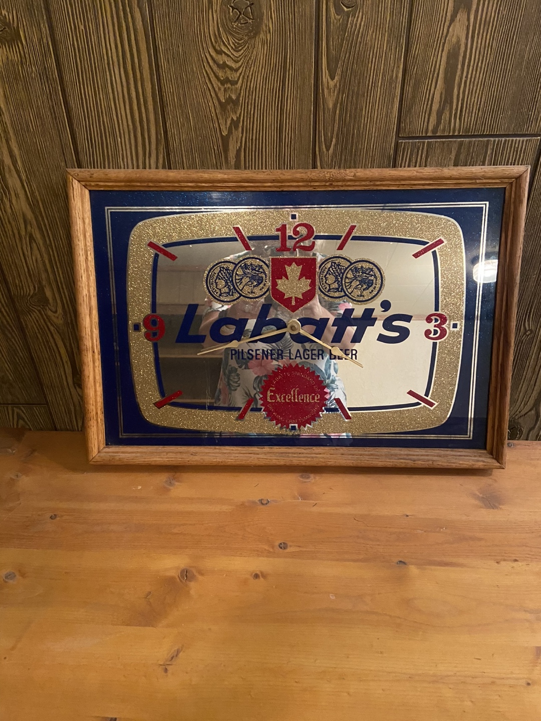 Vintage Labatt's Pilsner Lager Clock Mirror