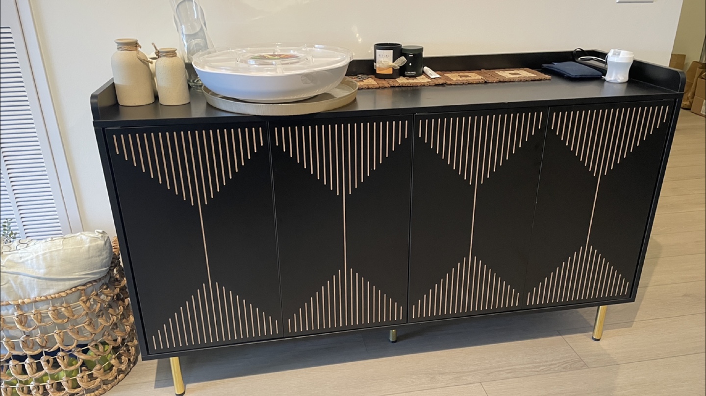 Black Sideboard with Gold Accents - photo 2