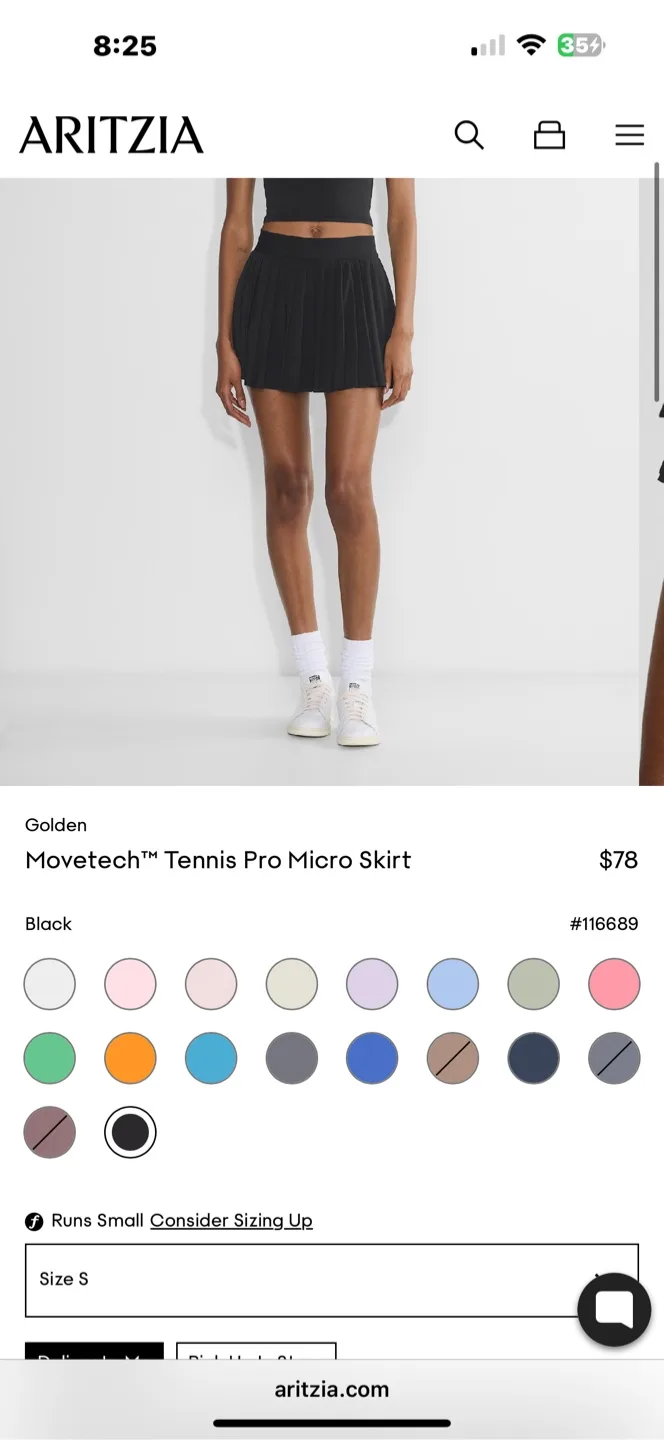 Aritzia Golden Movetech™ Tennis Pro Micro Skirt image indicator(4)
