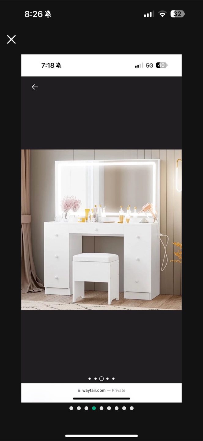 Vanity Set with LED Mirror - photo 4