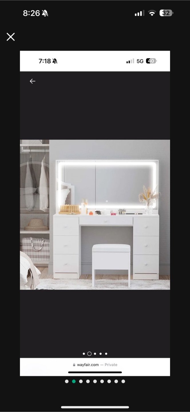 Vanity Set with LED Mirror - photo 2