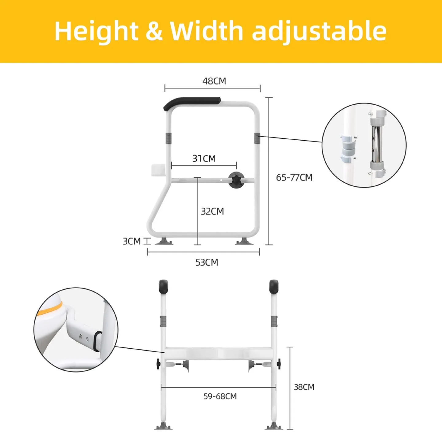 New Toilet Safety Frame  Bathroom Handrails Assist image indicator(5)