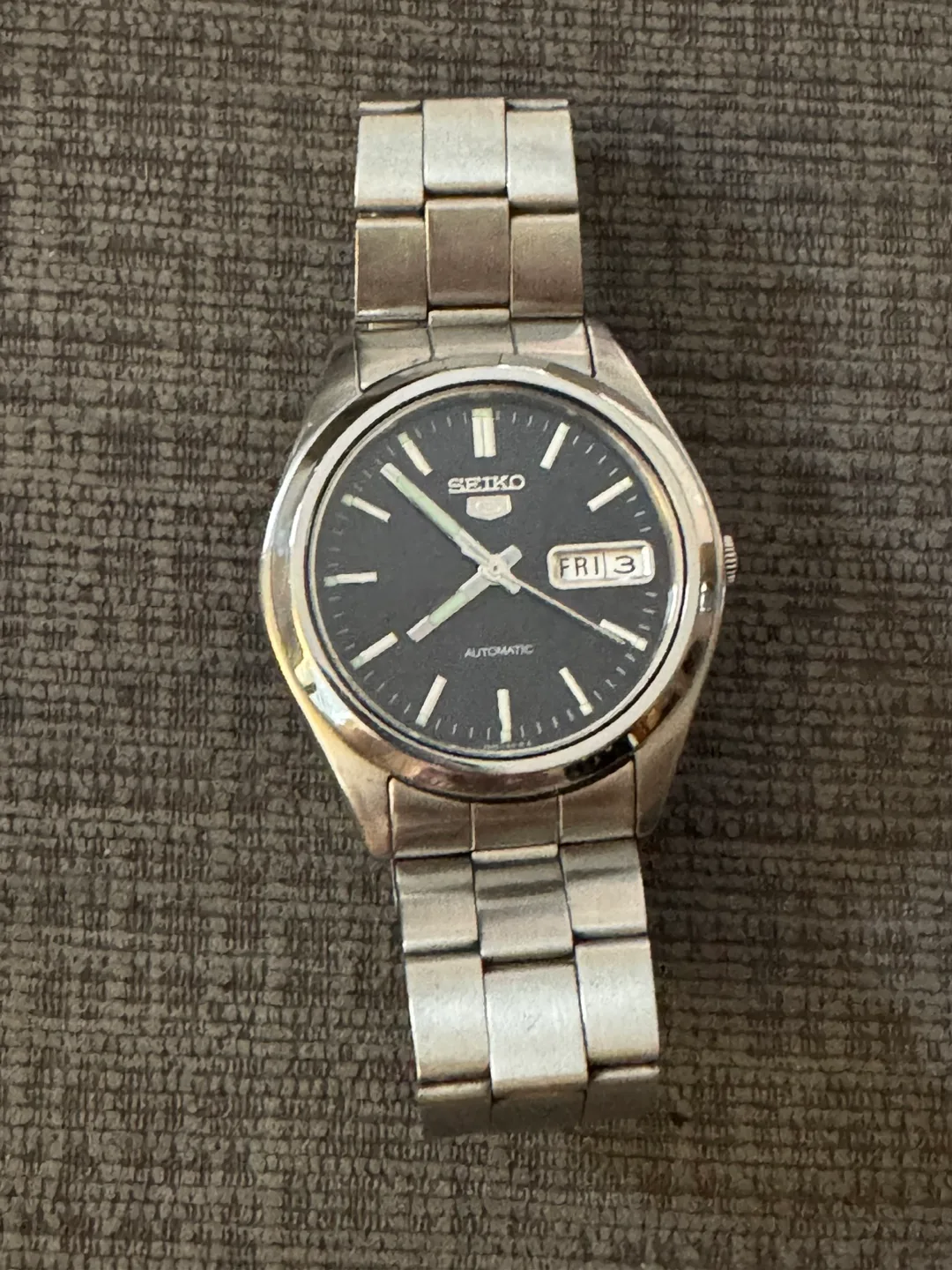 Seiko 5 SKX113 Vintage Blue Automatic Watch 37mm 7S26-0060 image indicator(2)