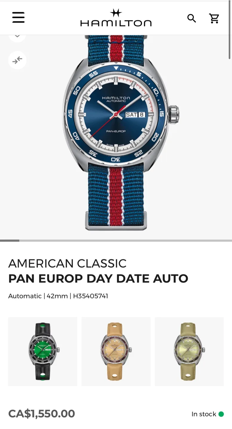 Hamilton American Classic Pan Europ Automatic Watch 42mm image indicator(6)