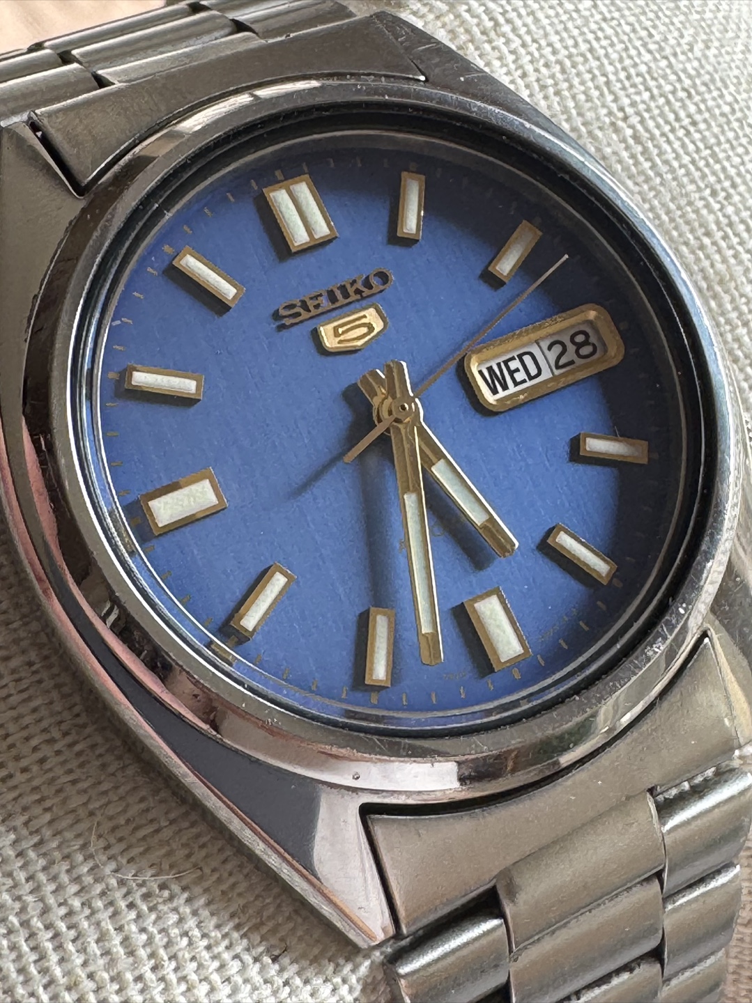 Seiko 5 Rare SNX799 Automatic Watch 37mm Blue 7S26-0480